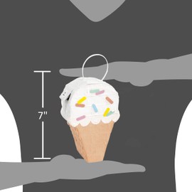 Unique 16719 - Ice Cream Cone Shaped Mini Pinata Favour Decoration - Pastel Ice Cream Summer Party - 1 Count (Pack of 1), Multicolour