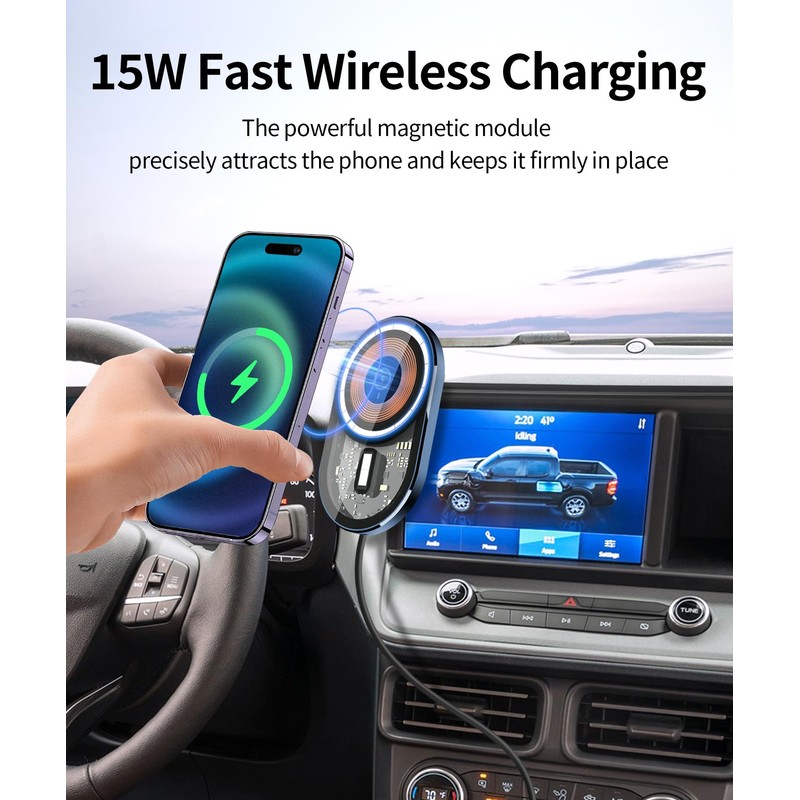 Masergogo Wireless Charging car Phone Holder for Ford Maverick 2022-2024