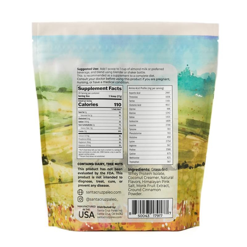 Santa Cruz Paleo Grass-Fed Whey Protein Powder – All-Natural, Hormone-Free,