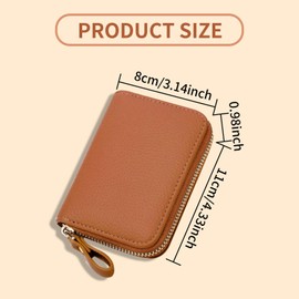 FuninCrea Credit Card Holder, PU Leather Zipper Travel Wallet Small Wallets Woman High-Capacity Compact Slim Card Holder Coin Purse Card Wallet for Business Card Cash Change Organizer (Black)