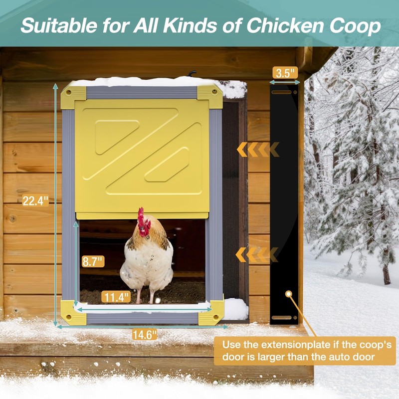 Automatic Chicken Coop Door, Solar Powered Automatic Chicken Door with