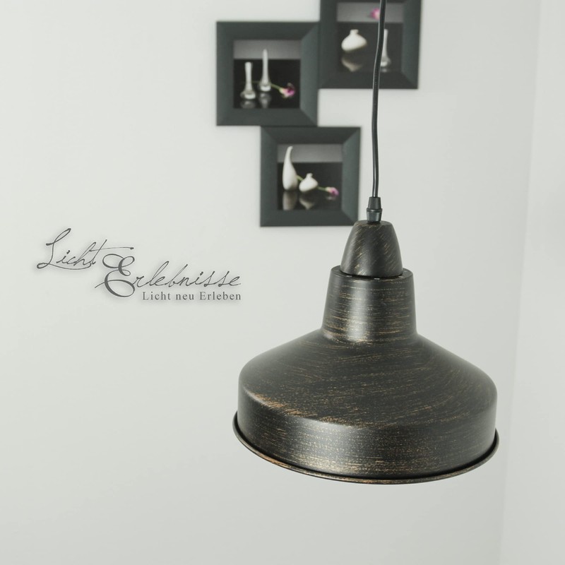 Loft Pendant Light Metal in Brown/Gold Pendant Light Diameter 26