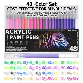 Acrylic Painting Gel Pens 48 Colors with 1mm Bullet Tip for Drawing, Coloring, Sketching, Journaling, DIY Art SuppliesInk Color: colored