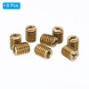 PATIKIL Brass Threaded Repair Insert Nut, 8 Pcs M8xM4x10mm Male