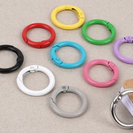 DIY Open Round Keychain Making Supplies - 1pc Color Keyring 24mm Black 5ea