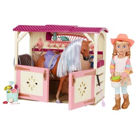 Glitter Girls – 14-Inch Equestrian Doll & Horse with Stable Accessory – Equestrian Playset 3+ Years – Floe & Celestial, Horse Stable