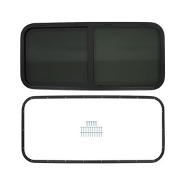 GXYWADY 48 Inch x 22 Inch RV Horizontal Slide Window Black Toughened Glass