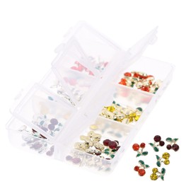 WOONEKY 60pcs Cherry Nail Rhinestones Gems Elegant Nail Charms for Manicure for Women Lightweight and Fashionable Accessories for Any Occasion