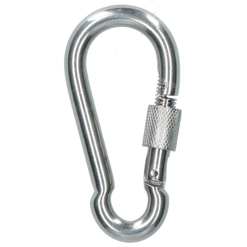 2 x Carabina Carbine Hook with Screw Gate 8mm MARINE