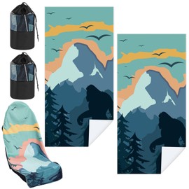 Hahafelt 2 Pack Car Seat Towel Covers with Storage Bag Seat Post Workout Sweat Towel Seat Cover Washable Seat Cover Non Slip for Car Towel for Dog Pet Workout Outdoor Sport Activities(Sasquatch)