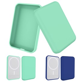 GHIJKL 2 Pack Case Compatible with Magsafe Battery Pack Cover, Ultra-Thin TPU Shockproof Case Slim Scratch Resistant Cover Protective Bumper Shell for Magsafe Battery Pack, Green/Blue