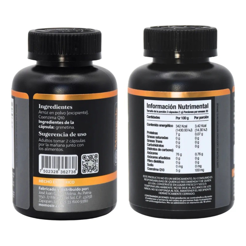 Coenzima Q10 Cápsulas 500 1000mg Por Porción Momosie Antioxidantes