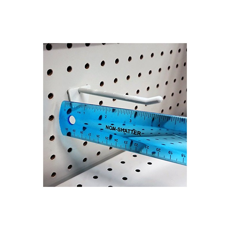 4" Plastic Economy Peg Hooks for Slatwall and Pegboard, Off-White