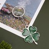 XGALBLA Cute Lucky Green 4 Leaf Clovers Key Ring Four