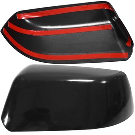 ROWORKX 2pcs Top Half Mirror Covers Compatible with 2015-2019 Chevy Tahoe Suburban GMC Yukon/Yukon XL, Gloss Black Mirror Caps Replacement for Left & Right Side