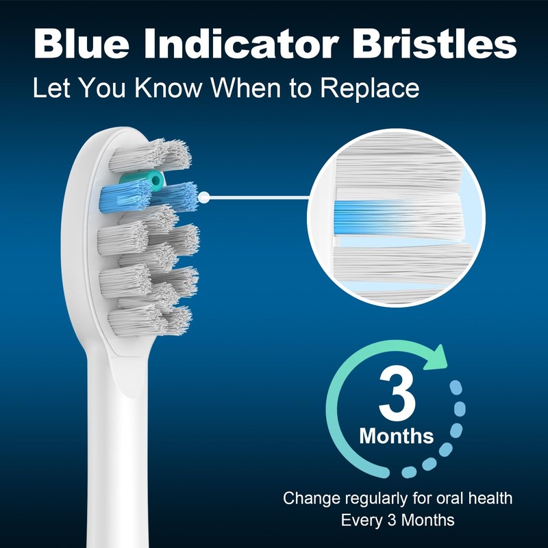 FitMount 6 Pack Toothbrush Replacement Heads Compatible with WaterPik Sonic