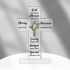 Catholic Gifts Baptism Gifts Acrylic Cross Christening Decorations Baptism Gifts for Girls Religious Gifts for Women Baptism Gifts for Boys Confirmation Gifts for Boys Catholic Gifts For Women