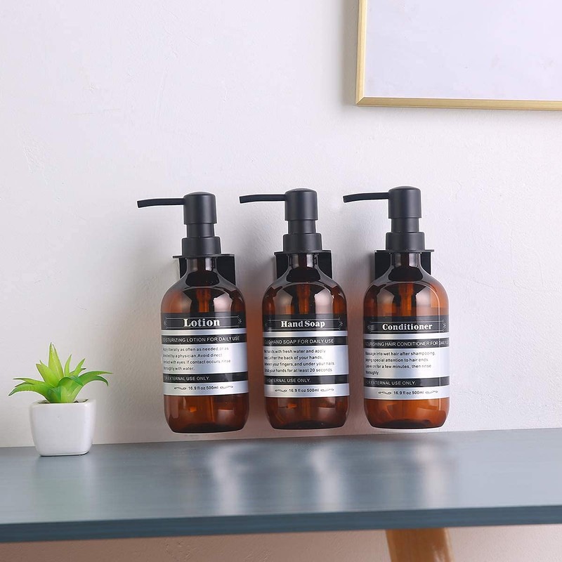 SOOKDEO Dispenser Bottle Bathroom Kitchen Refillable Shampoo Conditioner Hand Washing-Up