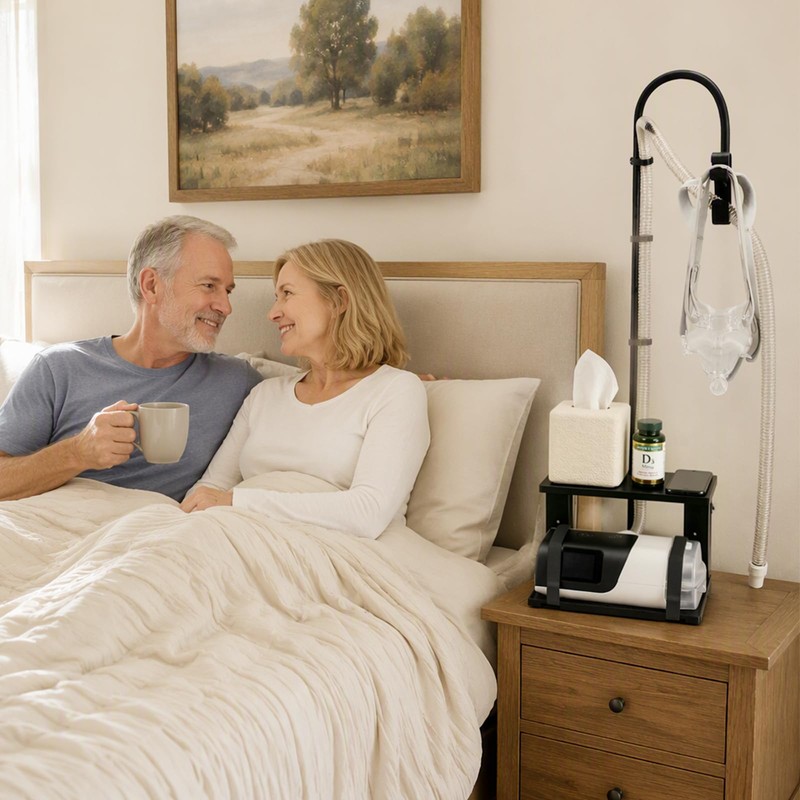 2-Tier CPAP Hose Holder for Bed,Desktop & Wall Stand for