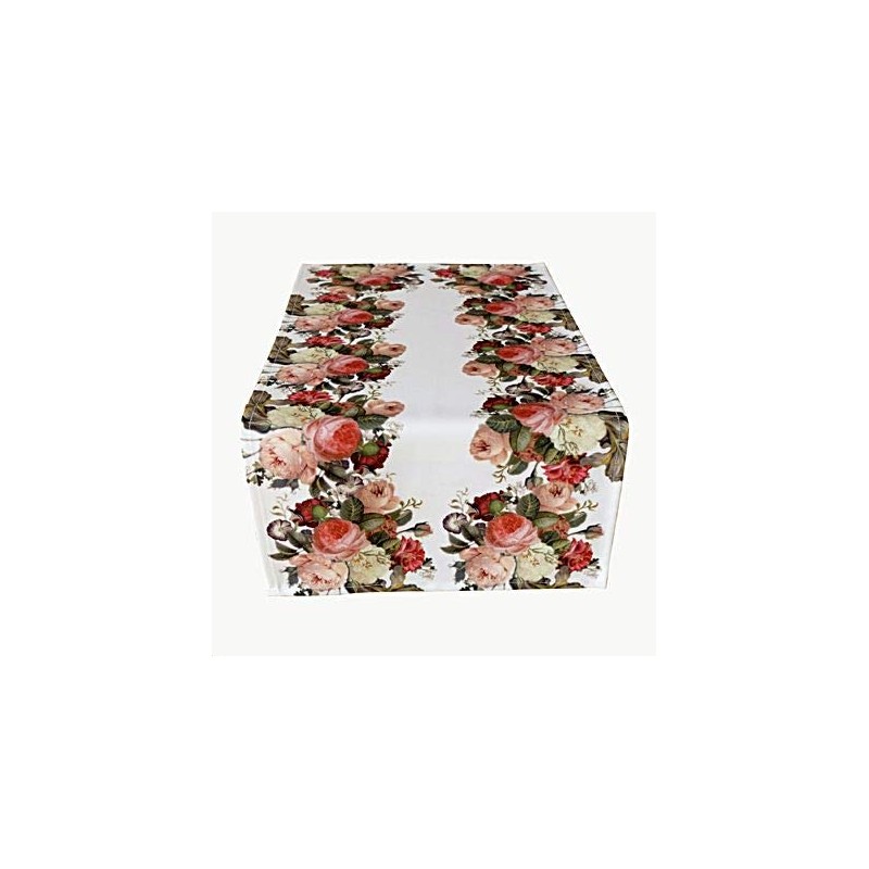 Raebel Tablecloth, Table Runner, Roses Garden, Colourful, Polyester (Table Runner,