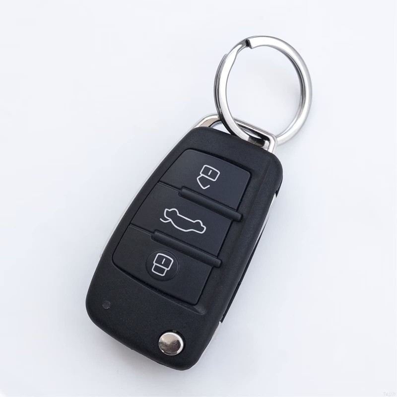 TITECOUGO 30mm KeyRings Keychain Stainless Steel Flat Split KeyRing Circular