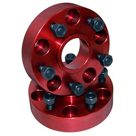 Alloy USA Wheel Adapter Kit | 1.25" Adapter, Converts Bolt Pattern from 5 x 4.5"to 5 x 5.5, Pair, Red | 11310 | Fits 1987-2006 Jeep Wrangler YJ/TJ/LJ; 1984-2001 Jeep Cherokee