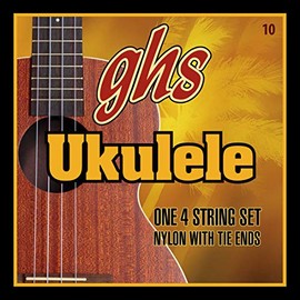 GHS Strings 10 Set, Hawaiian D-Tuning Ukulele Strings, Clear Nylon