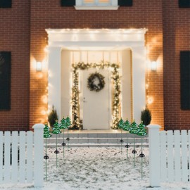 Yescom Solar Pathway Lights Solar Christmas Tree Stake Lights Waterproof Solar Stakes Lights for Outdoor Yard Garden 2 Packs