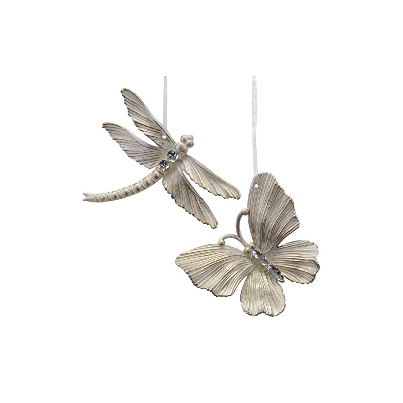 CF Collection Butterfly and Dragonfly Christmas Tree Ornaments [Set of