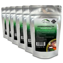 Ashwagandha Tea Organic 6-Pack (180 Bags) Premium Quality 100% Pure Root -Withania Somnifera