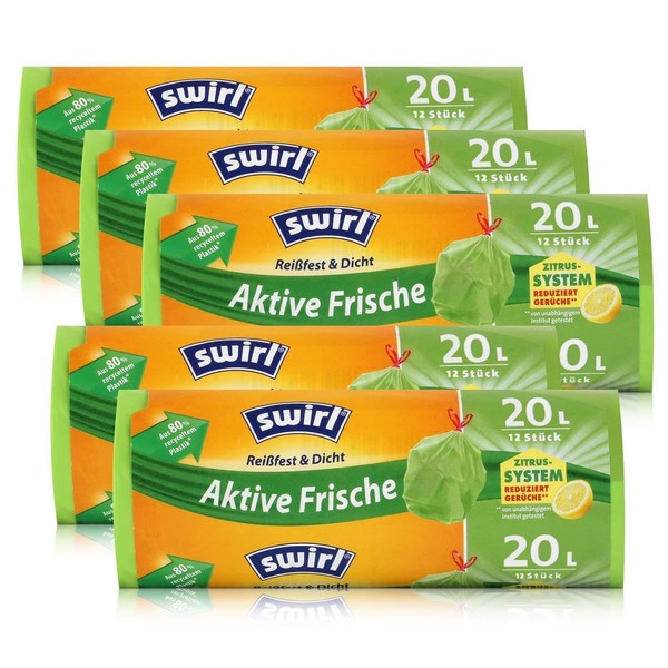 5x Swirl Anti-Geruch Müllbeutel 20 Liter - ( 12 stk.