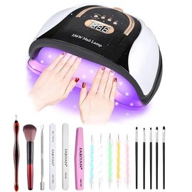 Lámpara de uñas para esmalte de gel，Kit de Accesorios para DIY Decoración de Uñas，256W 57 cuentas de lámpara LED de 180 grados en todos los sentidos Alta Potencia Lampara Uñas Del UñasLámpara Secador de Uñas
