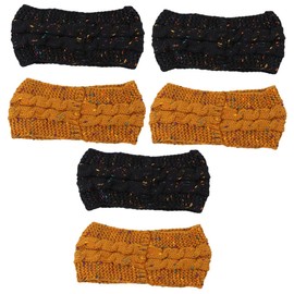 Ipetboom 3sets Unique Appearance Design Headband Comfortable Stretch Headwrap Knitted Hairband for Women Adjustable Headband 2pcs*3