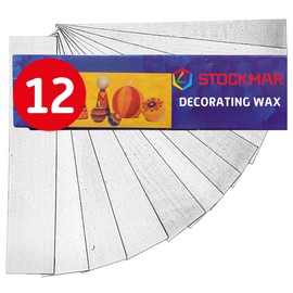 Stockmar Decorating Beeswax Narrow Sheets - Silver - 12 Sheets,Modeling Beeswax for Candle Making Kit, DIY Crafts for Adults, Stocking Stuffers for Kids, Teens at Home Or School