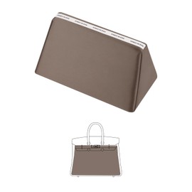 KINGS IN BAG Purse Handbag Shaper Pillow Insert for Tote Bags, Luxury Bag Shaper with Lightweight Silk, Fits for Birkin 25/30/35 bags, Soft Memory Foam Inner(Etoupe Grey, BK35)