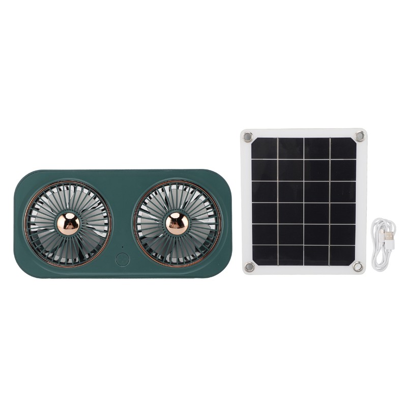 20W Solar Panel High Speed Airflow 5V Dual Exhaust Fan