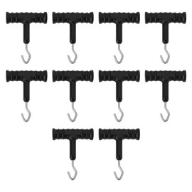 eMagTech 10Pcs Rig Puller Knot Tools Bait Knot Puller with T-Handle for Outdoor Fishing Barbel Catfish Carp Freshwater Fishing 52x42mm Black