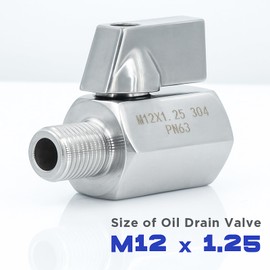 KeeRoarin M12-1.25 Stainless Steel Oil Drain Plug Quick Valve with Copper Crush Washer for Oil Change