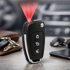 Mini Camara Espia Llavero Camara Oculta Control Alarma HD 1080P Vision Nocturna y Sensor De Movimiento Lente140 Grados