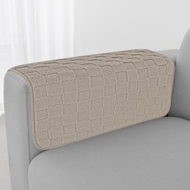 Foxdecor Recliner Arm Cover Chair Arm Cover, Anti-Slip Armchair Slipcovers Sofa Arm Protector Decorate Set of 2pcs, Brown 20x20 Inch