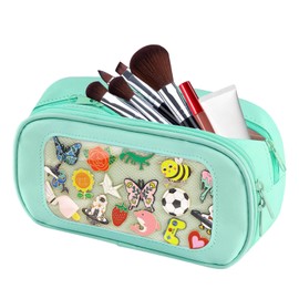 TIFFYONEK Cosmetic Travel Bags For Women, Pin Display Ita Bag Small Makeup Bag Leather Teen Girl Birthday Christmas Spa Pampering Gifts Toiletries Cosmetiquera, No Pins, Mint Green