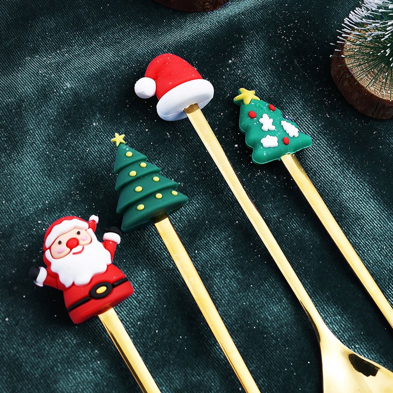 Christmas Spoons Forks Stainless Steel Cute Stylish Christmas Tableware Set