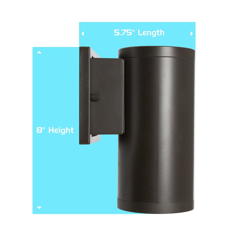 Westgate Lighting Outdoor LED Cylinder Light - Dimmable Up/Down Wall