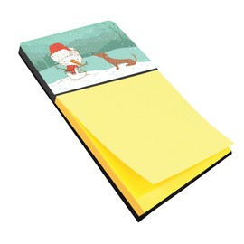 Red Dachshund Snowman Christmas Sticky Note Holder