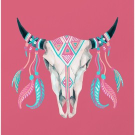 CafePress Buffalo Skull Everyday Pillow Square Pillow, Decorative Accent Pillow Woven