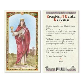 Oración A Santa Barbara tarjeta laminada