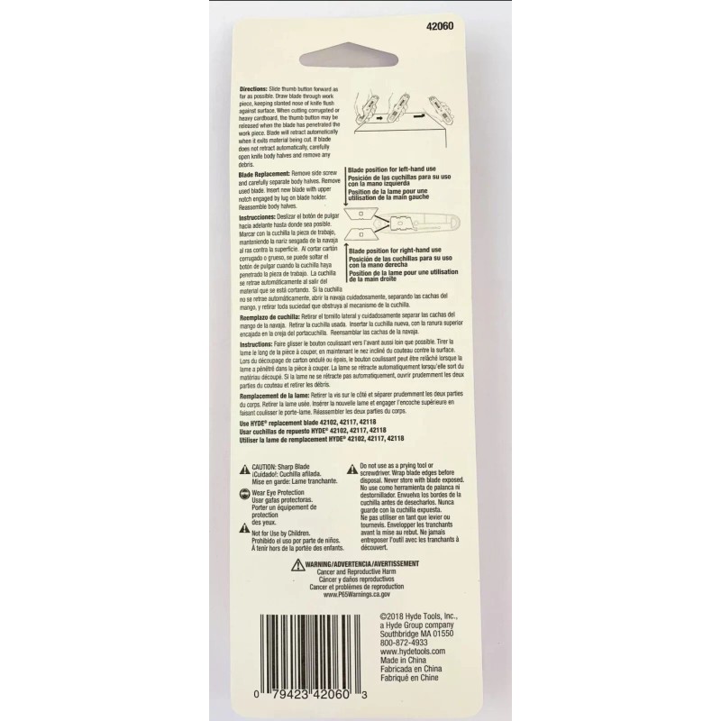 Hyde FOUR(4) - Utility Knife Ultra Light Self-Retractin
