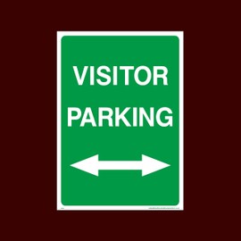 Visitor Parking both ways Plastic Sign with 4 Pre-Drilled Holes (P16) - No Parking, Private Property, Visitor, Customer, Car Park, Reserved