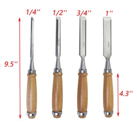 UTALIND 4 Pcs Wood Chisels for Woodworking Wood Tools Chisel Set Chisel Set with Wooden Handle for Handicraft