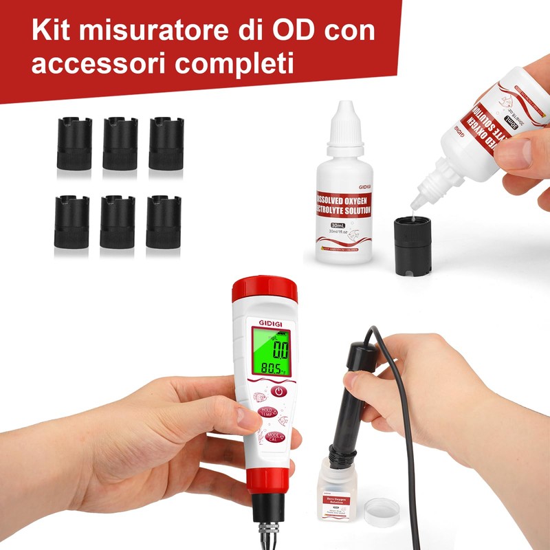 Misuratore digitale per ossigeno disciolto, GIDIGI Tester per ossigeno disciolto